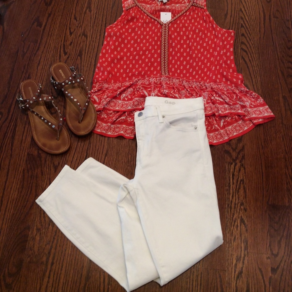 Gap stretch true skinny ankle white jeans 29Short - Picture 1 of 7